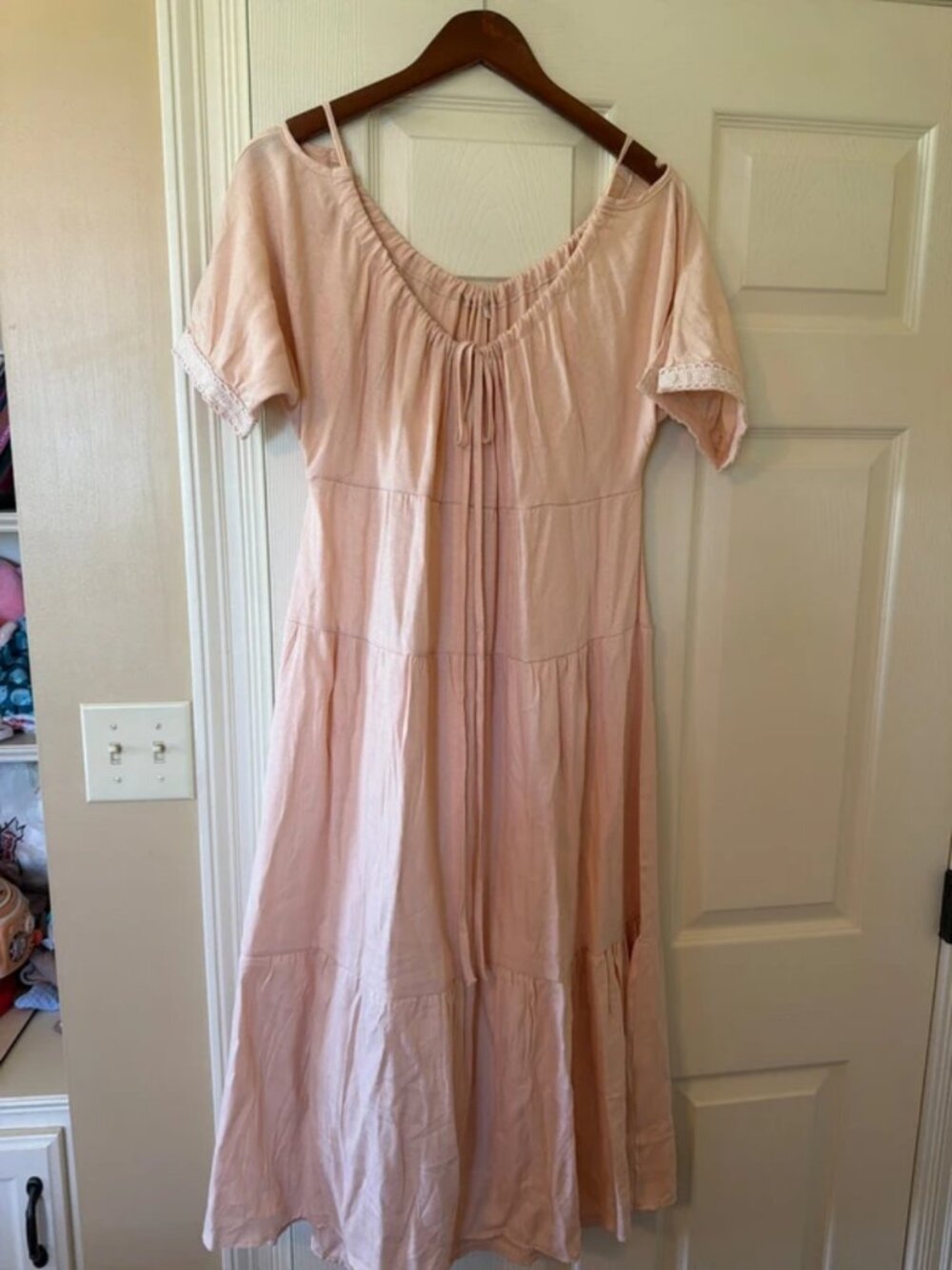 Peasant style Tan Long dress